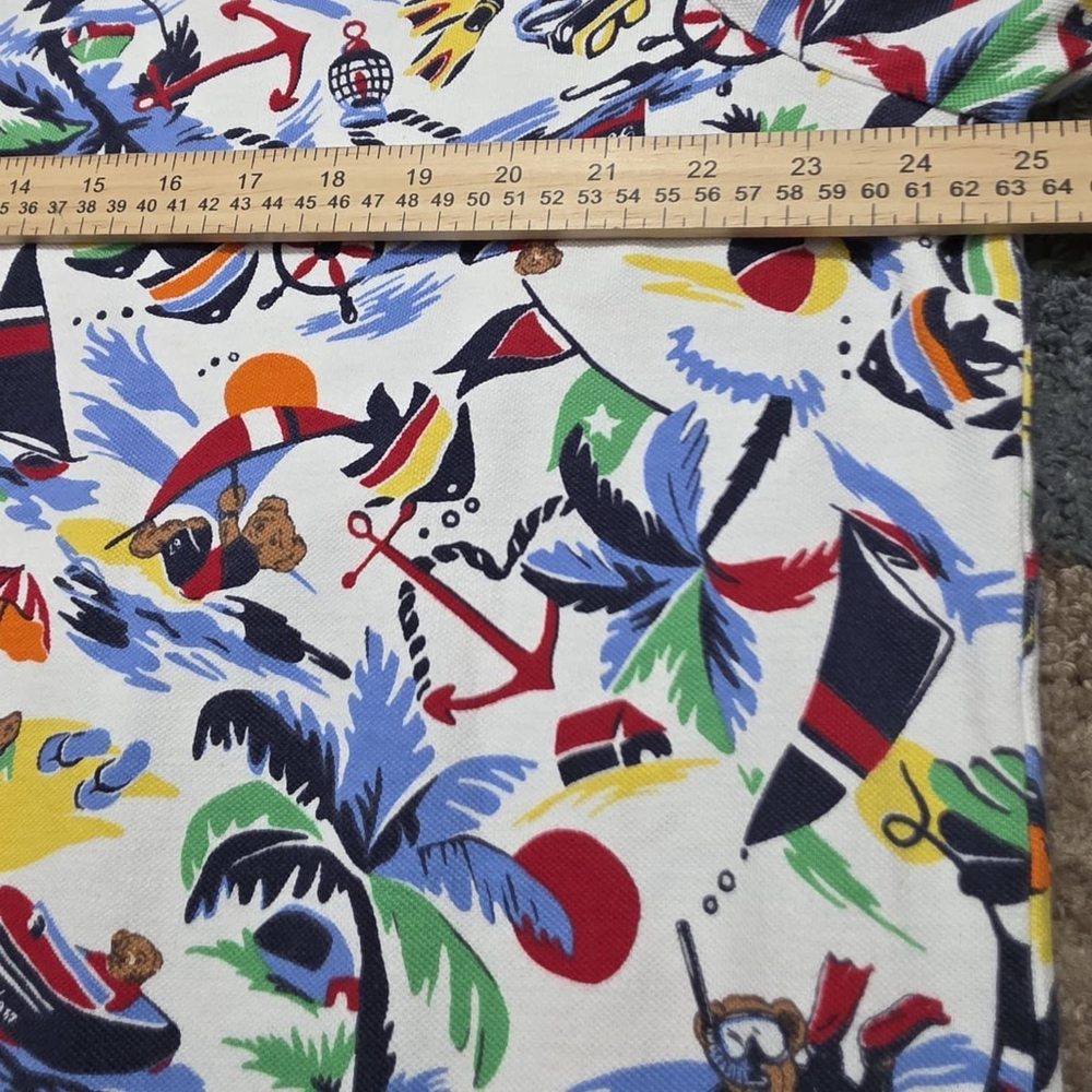 Polo Ralph Lauren Bear Nautical All-Over Beach Print Polo Shirt Men’s XL - Picture 11 of 14